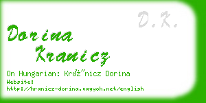 dorina kranicz business card